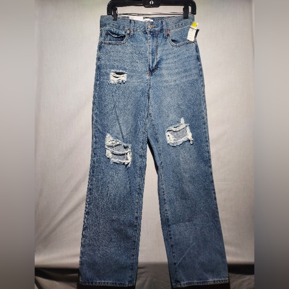 NWT RSQ high-rise wide legged distressed baggy fit‎ women's jeans size 27